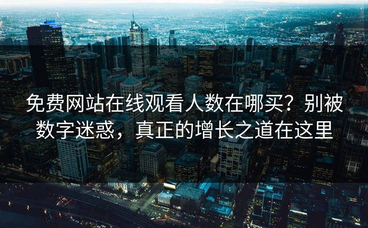 免费网站在线观看人数在哪买？别被数字迷惑，真正的增长之道在这里