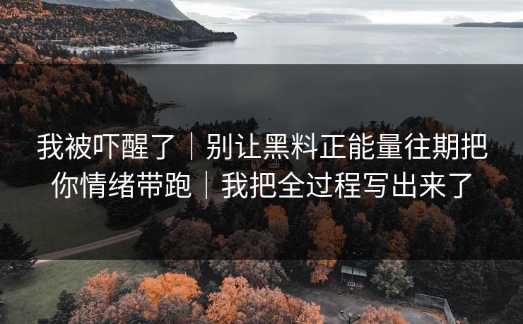 我被吓醒了｜别让黑料正能量往期把你情绪带跑｜我把全过程写出来了