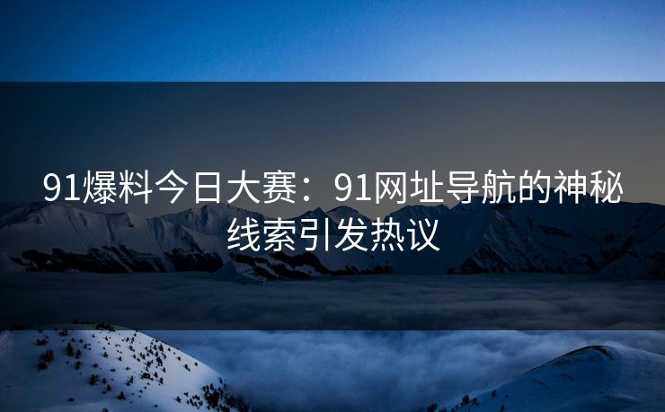 91爆料今日大赛：91网址导航的神秘线索引发热议